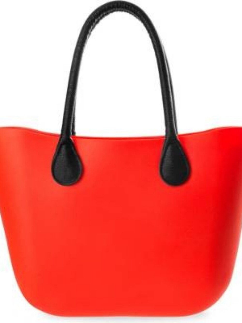 New Red/Black Rubber Zippered Tote Crossbody Shoulder Handbag-Stylish Bag Italy